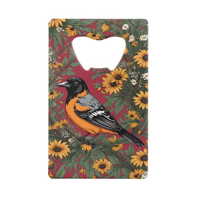 Baltimore Oriole Bird And Black Eyed Susan Flowers (Front)