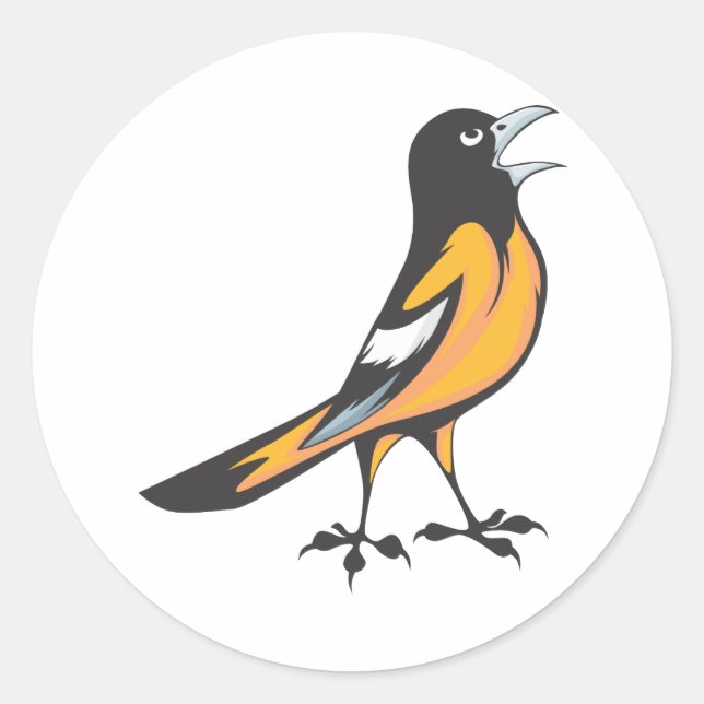 Baltimore Oriole Bird Classic Round Sticker (Front)