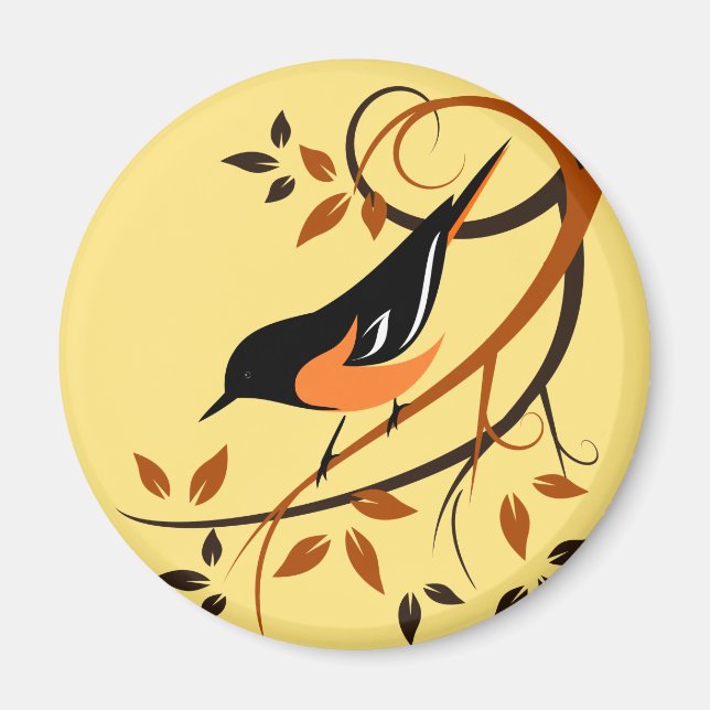 Baltimore Oriole Bird Magnet (Front)