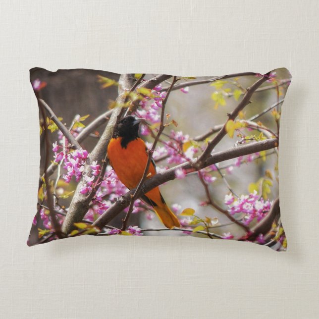Baltimore Oriole Decorative Cushion (Back)