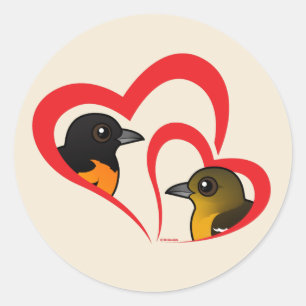 Baltimore Oriole Love Classic Round Sticker