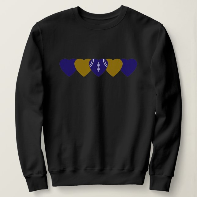 Baltimore Ravens Heart Football Dark Sweatshirt (Design Front)