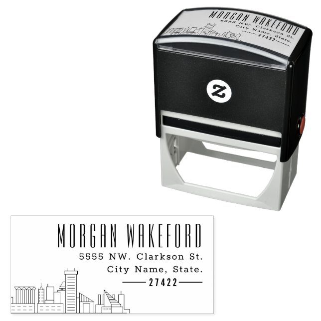 Baltimore Resident | Modern Deco Skyline  Self-inking Stamp (In Situ)