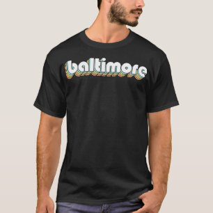 Baltimore Retro Rainbow Typography Faded Style T-Shirt