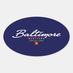 Baltimore Script Oval Sticker