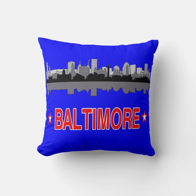 Baltimore Sky Line Throw Pillow (Front)