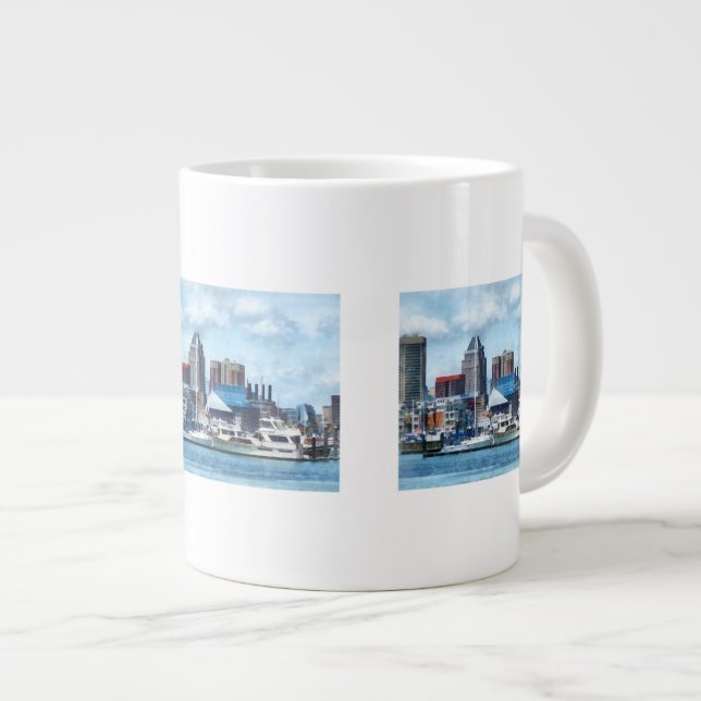 Baltimore Skyline and Harbour Large Coffee Mug (Front Right)