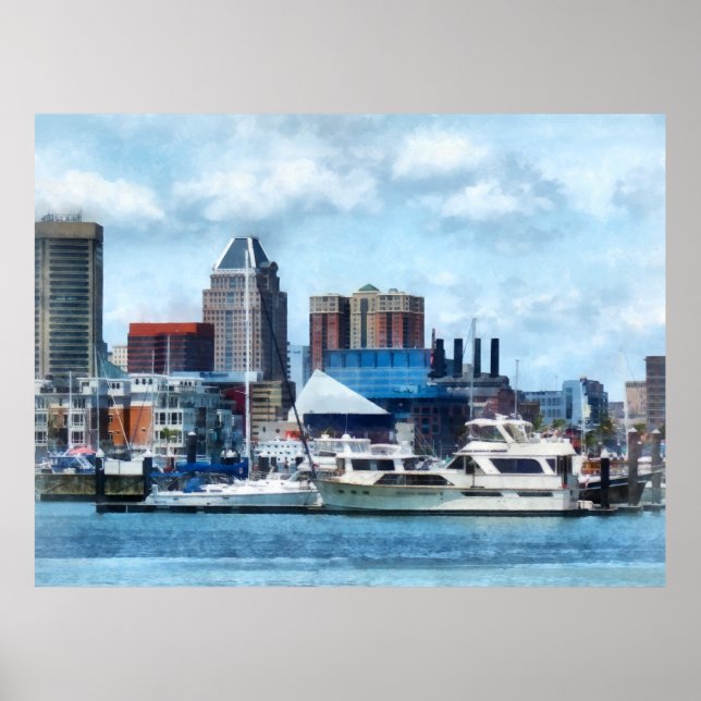 Baltimore Skyline and Harbour Poster (Front)
