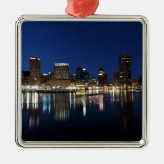 Baltimore Skyline at Dusk Metal Tree Decoration