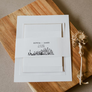 Baltimore Skyline Belly Band, 2"x11.5" Invitation Belly Band