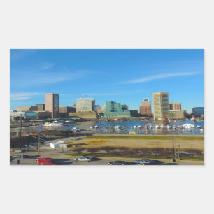Baltimore Skyline from Federal Hill Rectangular Sticker