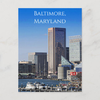 Baltimore Skyline from Pier 4, Inner Harbour, Postcard