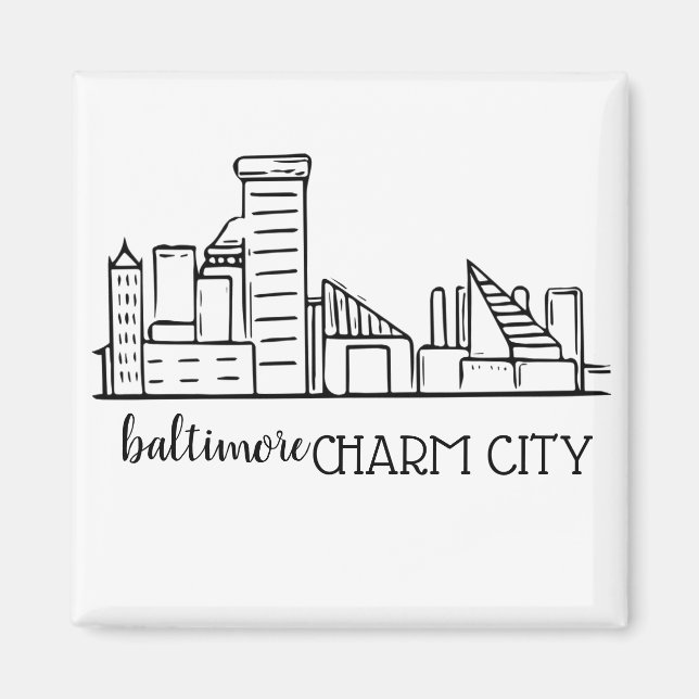 Baltimore Skyline Magnet (Front)