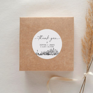 Baltimore Thank You Favour 3" (sheet of 6) Classic Round Sticker