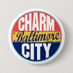 Baltimore Vintage Label 7.5 Cm Round Badge