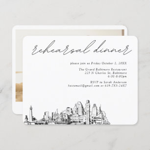 Baltimore Wedding Elegant Rehearsal Enclosure Card
