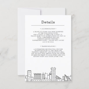 Baltimore Wedding   Guest Details Invitation