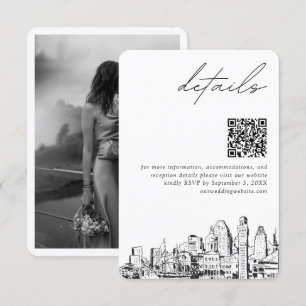 Baltimore Wedding Modern Details QR Code Small Enclosure Card
