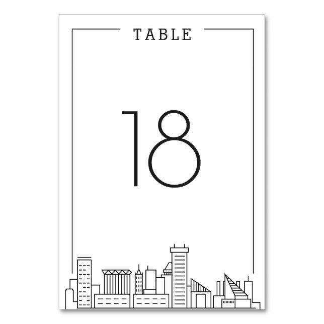 Baltimore Wedding | Table Number (Front)