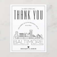 Baltimore Wedding | Thanks for Coming! Postcard