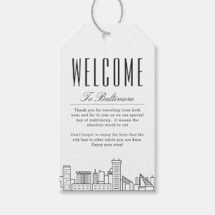 Baltimore Wedding Welcome Message Gift Tags
