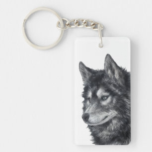 Balto Dog Illustration Key Ring