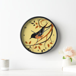 Baltomore Oriole Decorative Bird Clocks