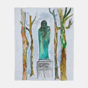 Balzac Statue by Rodin Paris, France Fleece Blanket