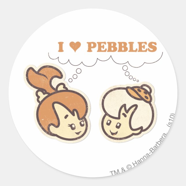 Bam Bam loves PEBBLES™ Classic Round Sticker (Front)
