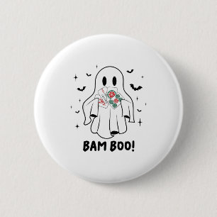 Bam Boo Halloween Ghost Mahjong Funny Costume Game 6 Cm Round Badge