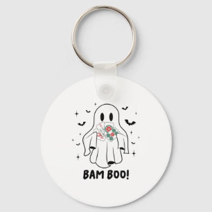 Bam Boo Halloween Ghost Mahjong Funny Costume Game Key Ring