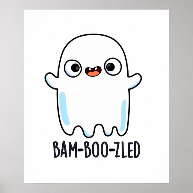 Bam-boo-zled Funny Halloween Confused Ghost Pun  Poster (Front)