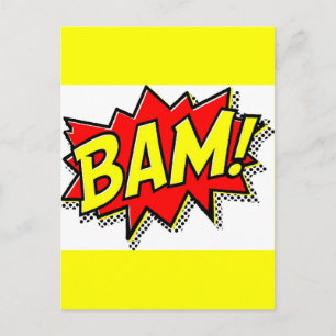BAM COMICBOOK SOUNDS ACTIONS LOUD COMICS CARTOONS POSTCARD