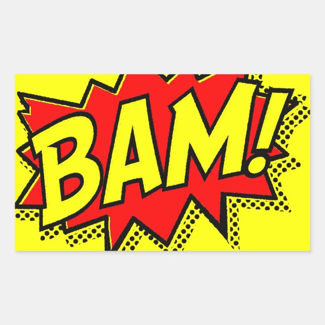 BAM COMICBOOK SOUNDS ACTIONS LOUD COMICS CARTOONS RECTANGULAR STICKER (Front)