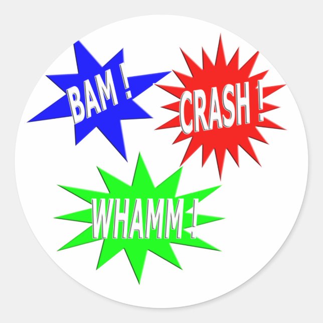Bam Crash Whamm Sticker (Front)