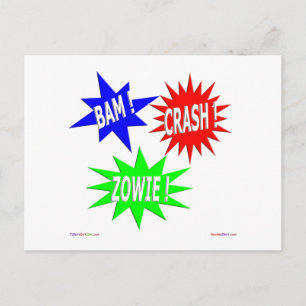 Bam Crash Zowie Postcard