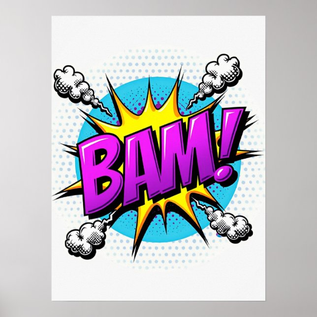 BAM! Pop Blast Explosion - Comic Style Art Poster (Front)
