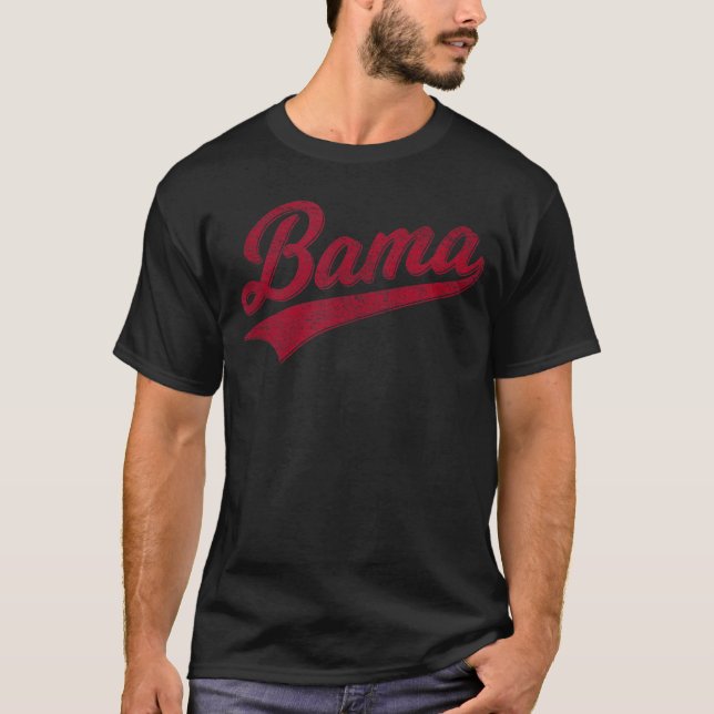 Bama Alabama Varsity Script Classics Sports Jersey T-Shirt (Front)