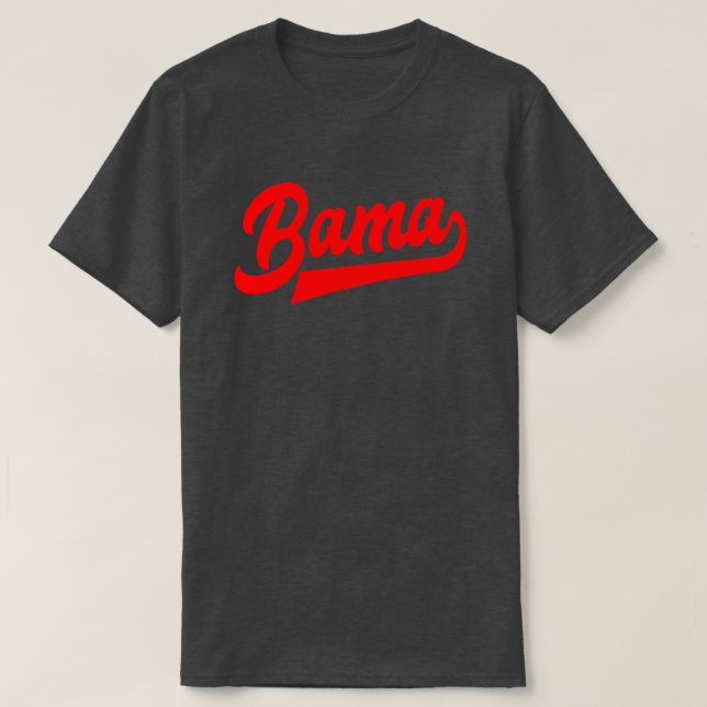 Bama Red Script Alabama TShirt (Design Front)