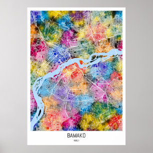 Bamako Mali City Map Poster