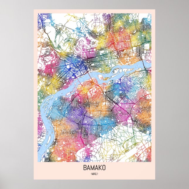  Bamako Mali City Map Poster (Front)