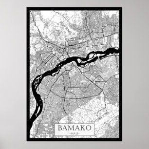 Bamako Mali Map Poster