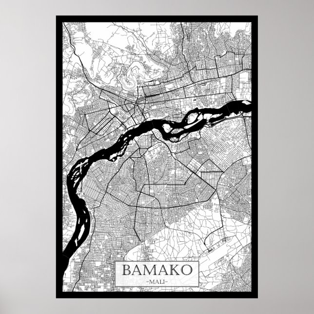 Bamako Mali Map Poster (Front)