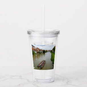 Bamberg Bavaria Regnitz River Painting Effect Art Acrylic Tumbler