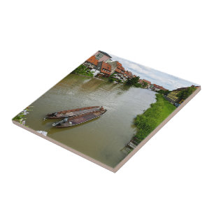 Bamberg Bavaria Regnitz River Painting Effect Art Ceramic Tile