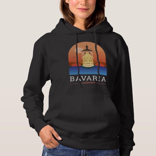 Bamberg Bayern Germany City Skyline Silhouette Out Hoodie (Front)