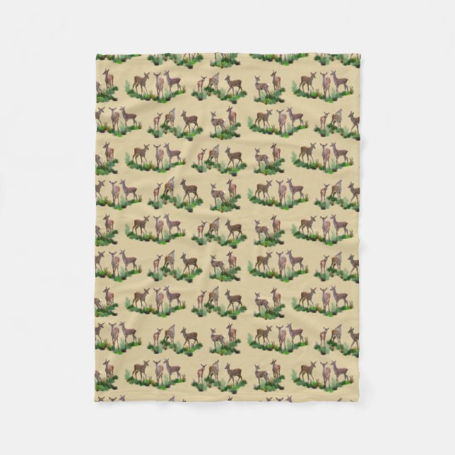 Bambi Meadow Fleece Blanket (Gold) (Front)