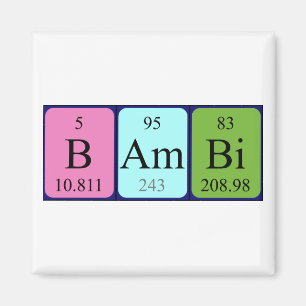 Bambi periodic table name magnet