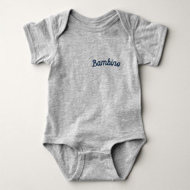 Bambino / 'Baby Boy' Mammaprada Bodysuit, Gray Baby Bodysuit (Front)