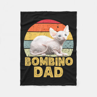Bambino Cat Dad Retro Vintage Funny Love Hairless Fleece Blanket